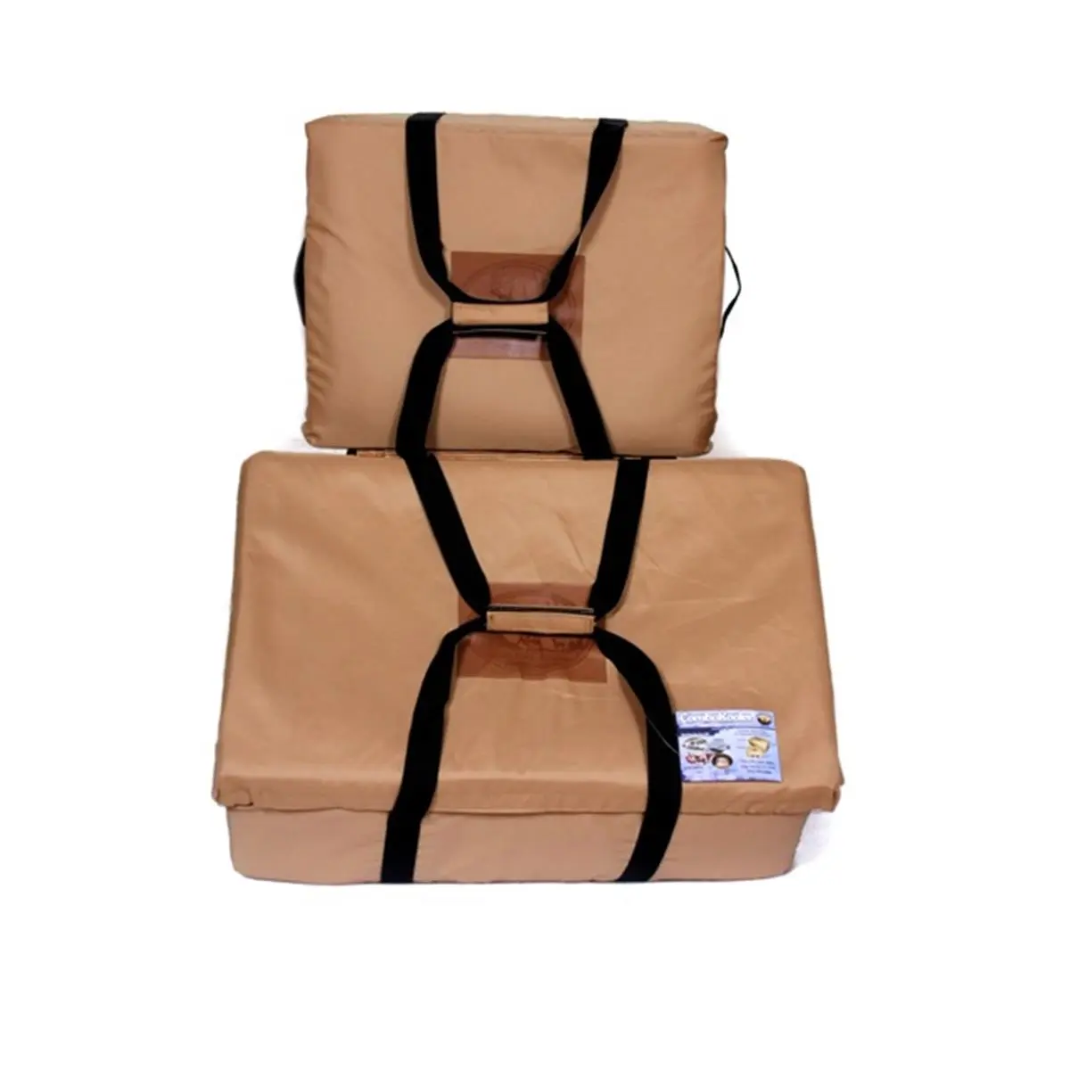2-Pack Tan Soft-Sided Insulated Bags, Multi-Function Design for Hot or Cold Items, Keeps Items Fresh for Outings