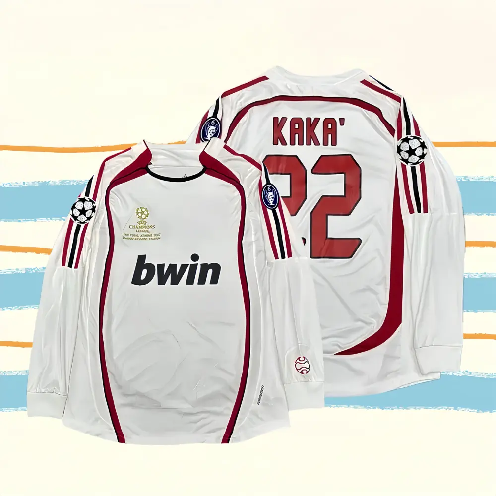 06-07 Away White Short/Long-Sleeve Kaka #22 Soccer Jersey