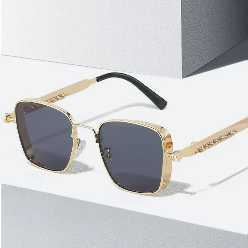 2026 New Retro Square Steampunk Metal Sunglasses - UV400, Resin Elements, Modern Trendy & Stylish Sunglasses for Adults, Sports & Outdoor Use, Modern Trendy Sunglasses outdoorfun