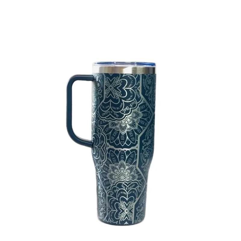 Pretty Cuss Word Mandala 40oz Tumbler Perfect Gift Permanently Laser Engraved Drinkware Water BottlesTumbler Reusable Beverage Sturdy