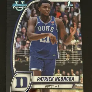 BASKETBALL- 2024-25 Bowman Chrome University Basketball - Patrick Ngongba Black Refractor #58 , Duke Blue Devils sports  cards