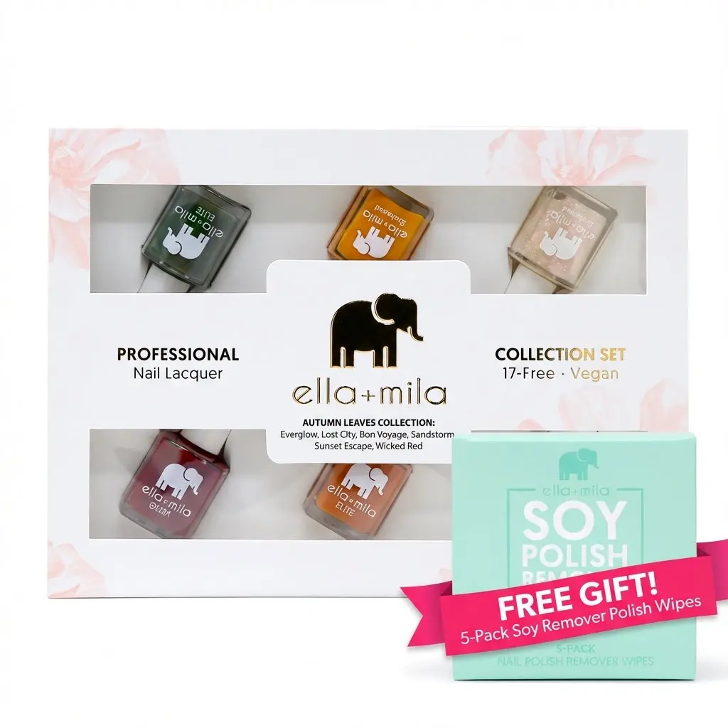 ella+mila Autumn Leaves All-in-One - Burnt Orange, Mustard & Rust Kit (+Wipes)