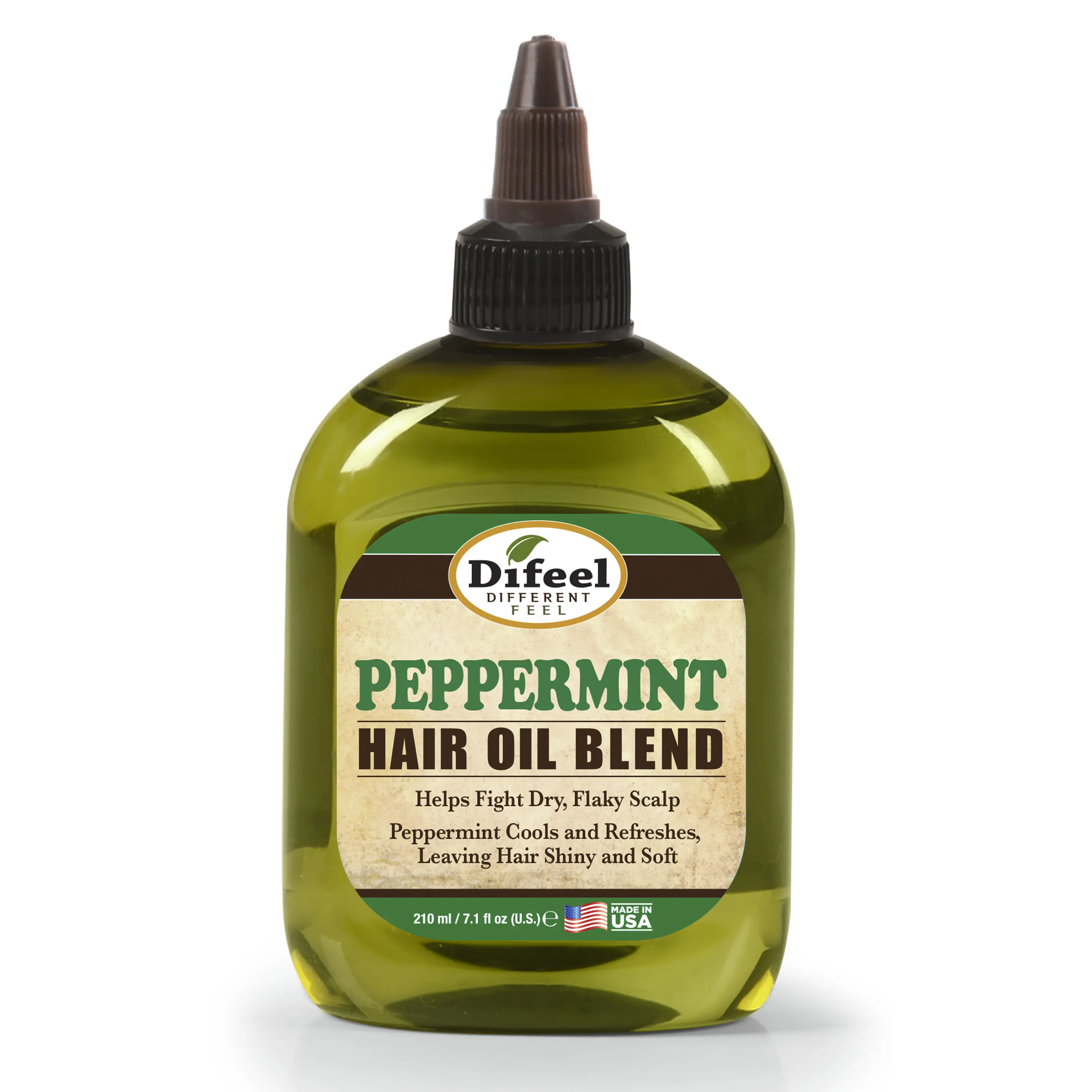 Difeel Peppermint Hair Oil Blend – Scalp Refreshing & Shine Boosting Hair Treatment, 7.1 fl oz