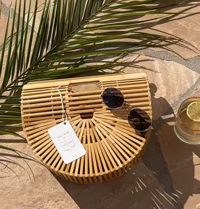Handmade Bamboo Half Circle Beach Bag