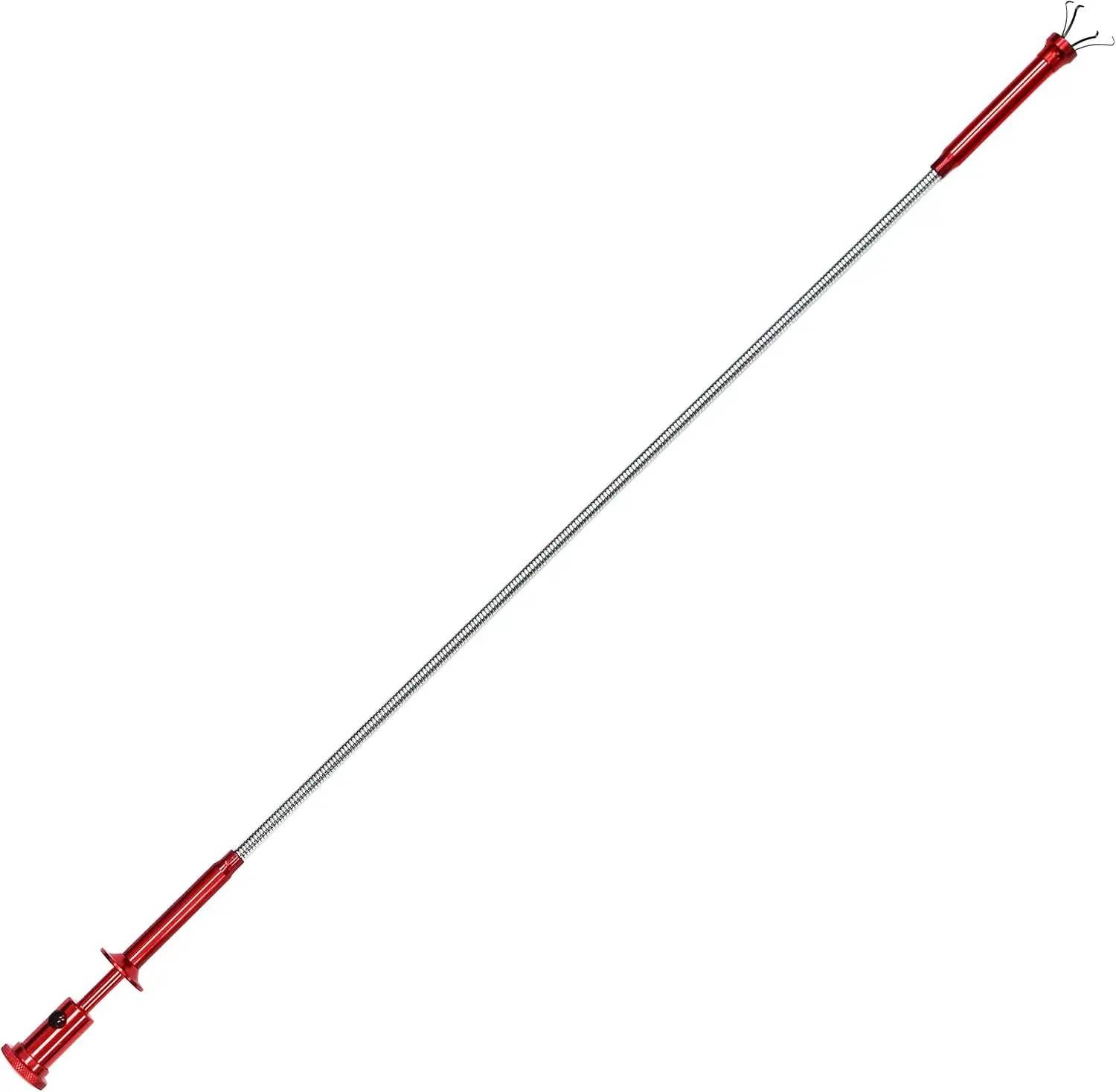 Magnetic Flexible Claw Grabber Pickup Tool with Bright LED Light, 24" Long Retractable 4-Finger Gripper & 5LB Strong Magnet Pick Up Stick, Drain Snake Reacher for Auto Mechanics, Plumbers & DIYers