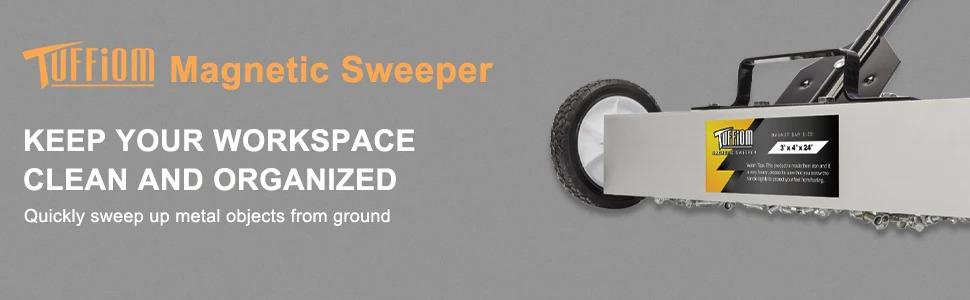 [FLASH SALE] 36" 55 LBS Capacity Rolling Magnetic Sweeper Floor Pickup with Release