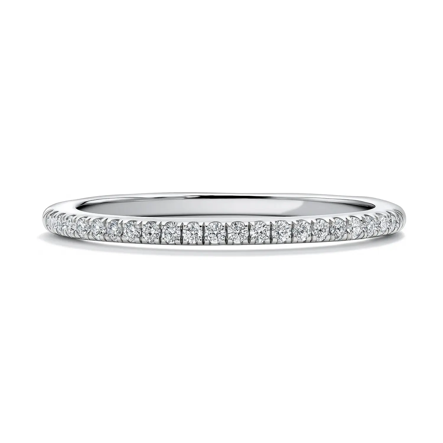 BERRICLE Sterling Silver Wedding Rings Stackable Half Eternity Band Ring for Women, Micro Pave Set Round Cut Cubic Zirconia CZ