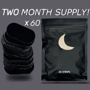 60-Count Adhesive Strip Anti-Snoring Mouth Tape, 1-Month Supply Breathable Disposable Strips for Enhanced Sleep Environment, Melatonin-Infused Relaxation Stick (Home Supplies), Snore Mouth Tape