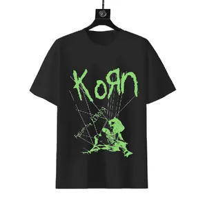 Korn Follow The Leader Vintage Band Graphic T-shirt, Nu Metal Rock Music Cotton Short Sleeve Tee For Metal Fans