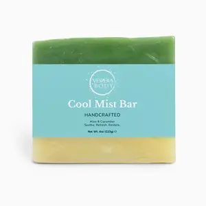 Vespera Body Cucumber & Aloe Vera Soap Bar for Eczema, Skin Redness, Sensitive Skin Inflammation & Irritation Relief, 4oz