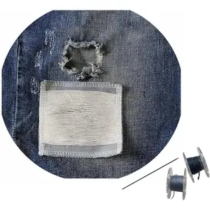 2 count DIY Sewing On Jeans Craft Decoration Accessories,Handmade  Cotton Patches with Sewing Kit for Jeans Repair (3.2''x 2.4'')
