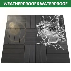 Weatherproof & Waterproof Tiles 9PCS - Durable Outdoor and Indoor Flooring for Patio, Balcony, Porch, Backyard, Bedroom