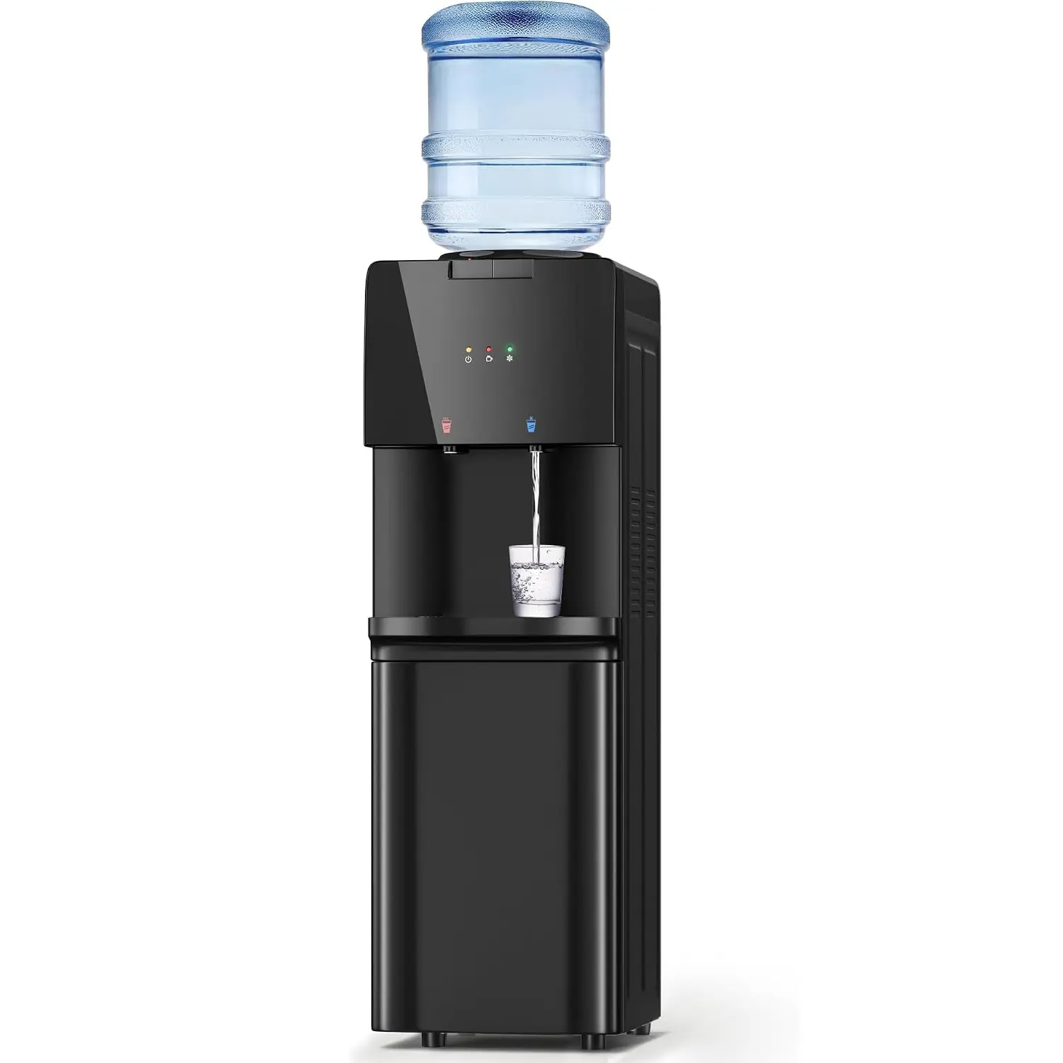 MANASTIN Top Loading Water Cooler Dispenser, Hot & Cold Water Dispenser for 3 or 5 Gallon Bottles, Child Safety Lock, Space Saving Water Cooler for Home & Office
