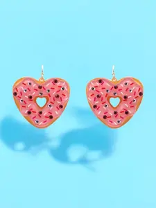 Heart Donut Dangle Earrings