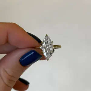 Solarii Marquise Cut White Stone 3.0ct 5A Cubic Zirconia CZ 925 Sterling Silver Engagement Ring for Women,Promise Bridal Ring,Daily,Travel,Gift Ideas,Anniversary Ring