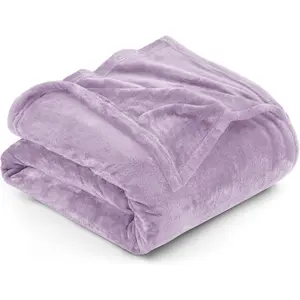 King Size Lilac 300GSM Fuzzy Anti-Static Microfiber (90x102 Inch)