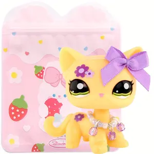 Lps Shorthair Cat Collectible Dolls, Different Eyes, Mini Pet Shop Rare Figure with Accessories, Gift for Birthday, Christmas, Halloween