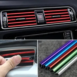 10 pieces 20cm Car Air Conditioning Decorative Strips, for Ventilation, U-shaped Molding Decorative Strips, Styling Car Door Edge Corner Protectors