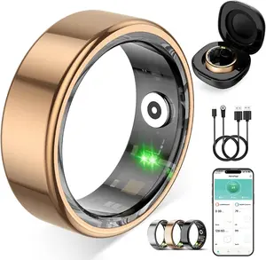 Smart Ring(Rose Gold, 7) Man Tracker Water Proof Wearable Automatic Durable Gym Monitoring Activity Tracking Health