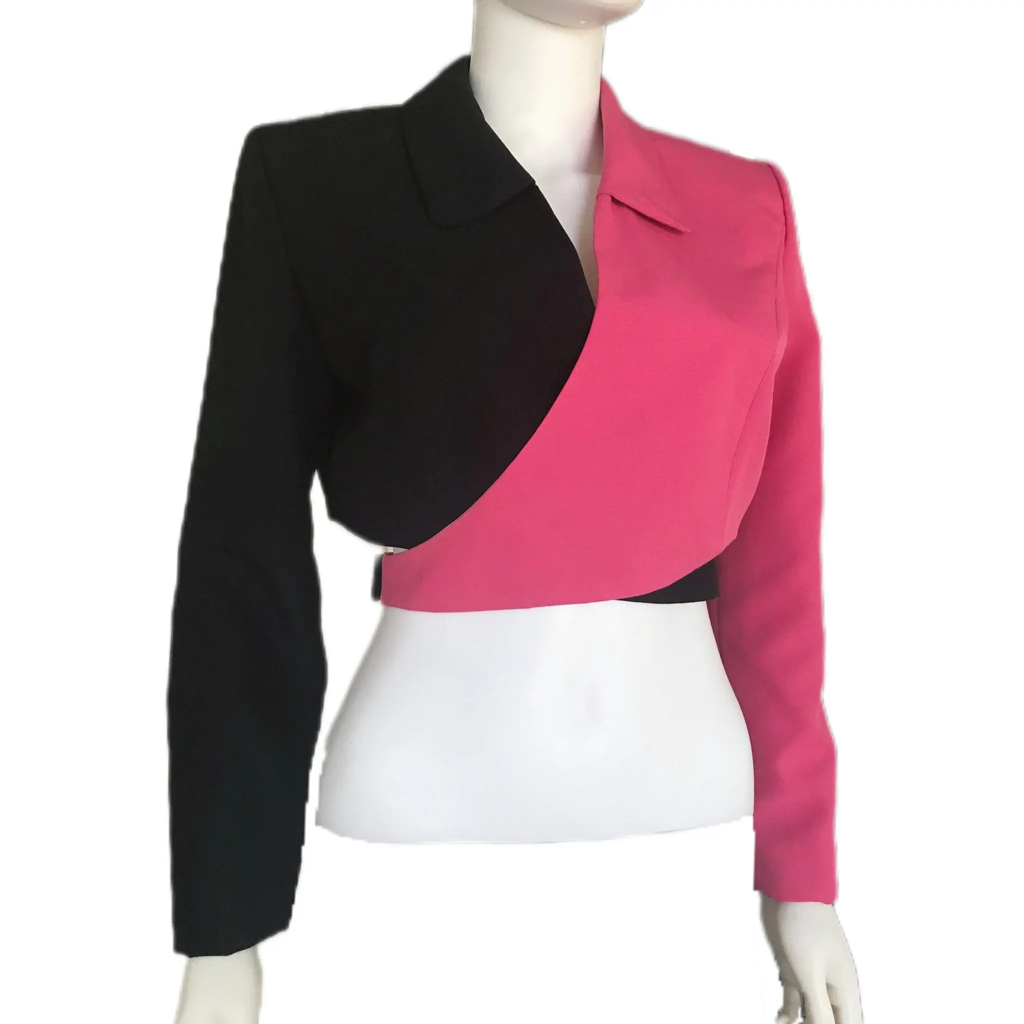 Women's 2-Tone Cropped Wrap Blazer - Sz. 0-16