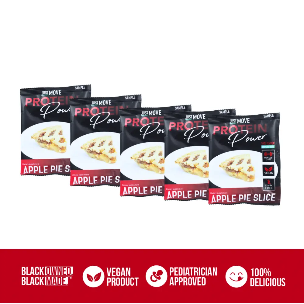 Just Move Supplements - Apple Pie Protein 5 Pack - TIKTOK EXCLUSIVE - Vegan, Dairy Free, Low Carbs, Soy Free, Gluten Free, Protein Powder