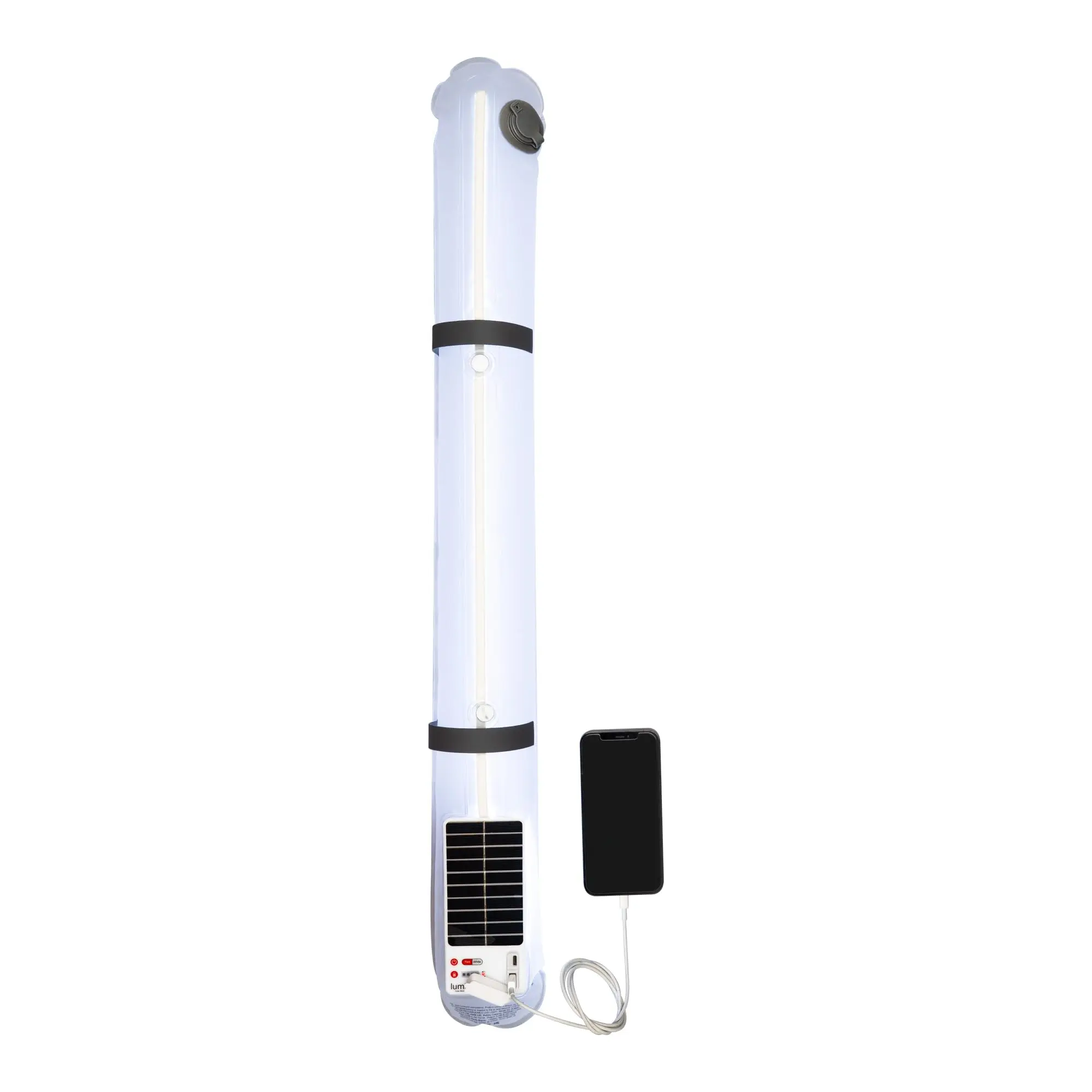 LuminAID Inflatable Solar Lantern & Phone Charger, Waterproof Outdoor High Lumen Flashlight, PVC-Free for Camping & Sleepovers, Portable, Solar Powered, 200 Lumens, Batteries, Tube Shape, Led, Lithium Ion, Luminaid Solar Beam
