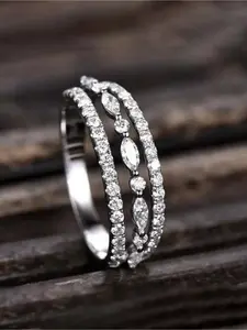 1 PC Simple Hollow Marquise Round Zircon Rings, Elegant engagement ring, for Women Jewelry for Festival Party Wedding Engagement Promise Ring Anniversary Valentine's Day Gift for Girlfriend