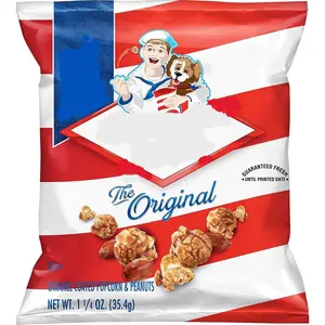 EDVENDING Bulk Caramel Popcorn and Peanut Snack Packs 30 Count 1.25 oz Individually Wrapped Sweet and Salty Popcorn Bags Ideal for School Office or Travel