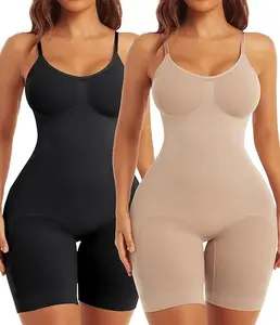 GQF 2 Piece Seamless Shapewear Bodysuit for Women | Tummy Control & Hip Lift | High Elasticity Waist Trainer | Breathable Slimming Shorts | Body Shaper for Waist & Thighs