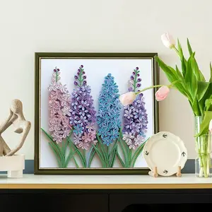 Hyacinth Flower Pattern DIY Diamond Arts Colorful Painting Kit, 5D Special Shape Diamond Arts Painting Kit for Beginners, DIY Crafts for Home Decor