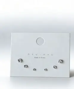 3 Pairs Mini Cubic Zirconia Stud Earrings | Dainty Everyday Stackable Jewelry for Women