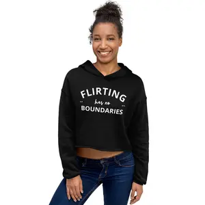 Flirting has no Boundaries Pride Equality Love Crop Hoodie Womenswear Statement Sweaters