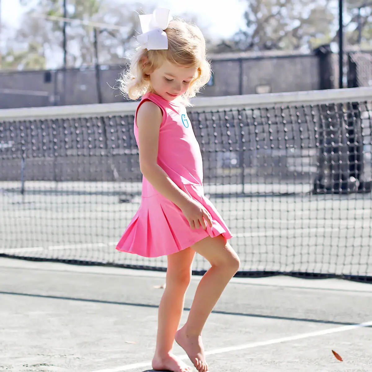 Hot Pink Tennis Dress - Sporty Girls Performance Fit