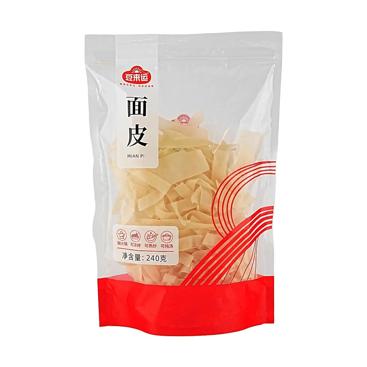 DOULAIYUN Rice Noodle Sheets 240g - Fresh & Chewy Korean Style Rice Noodles for Tteokbokki, Hot Pot & Stir-fry