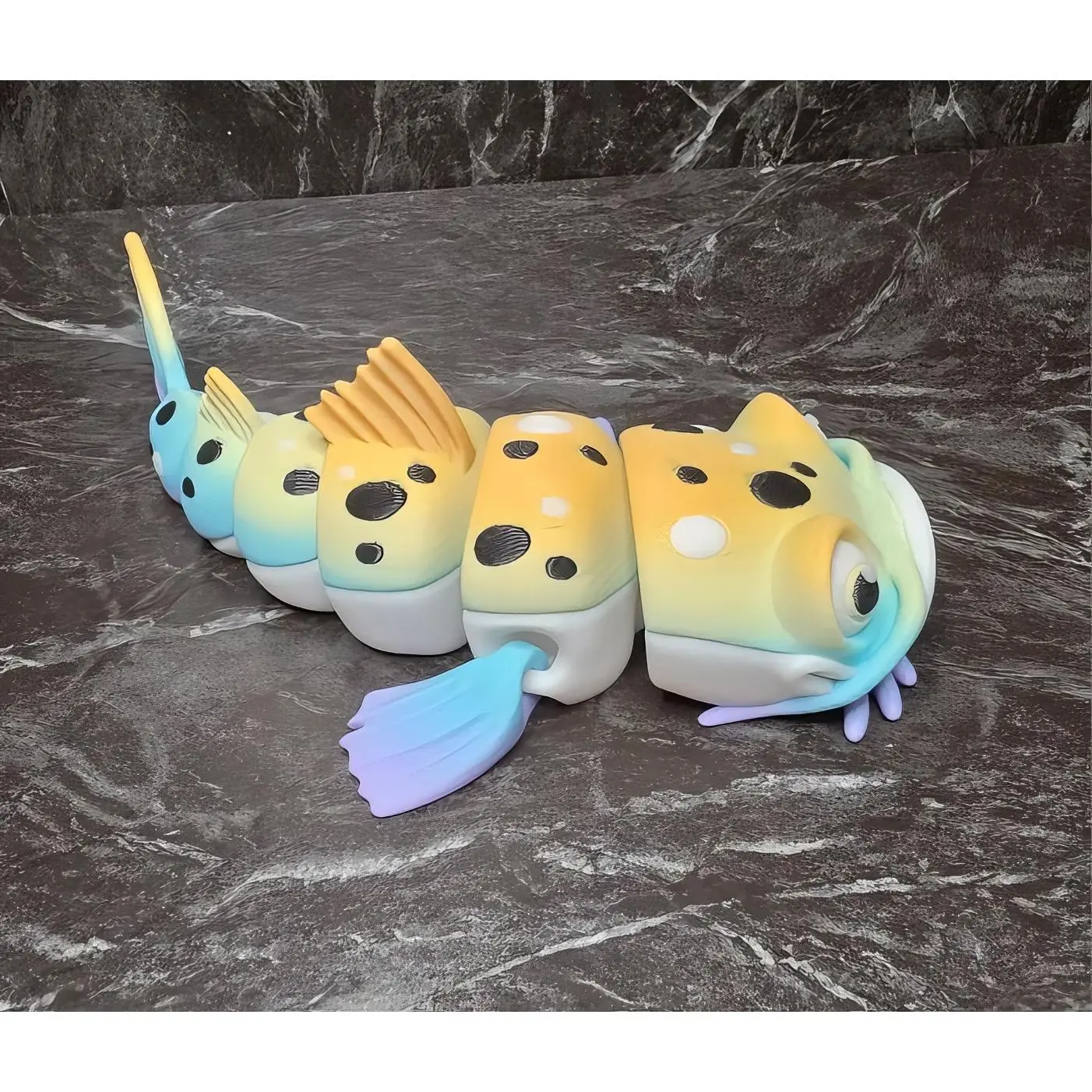 Medium Catfish Toy That Floats. Rainbow Matte Filament. Toy for Kids Fun Playtime