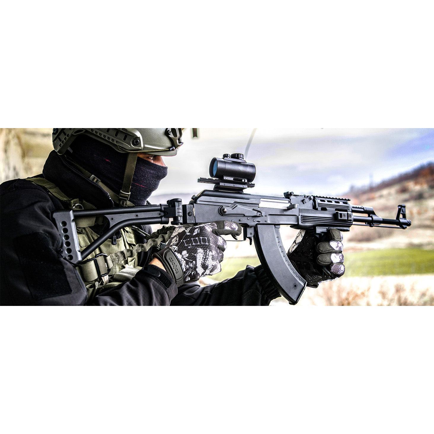 COOLJOB Mechanic Safety Work Gloves, Enhanced Anti-Slip Grip Tactical Gloves, Touchscreen (Skull)