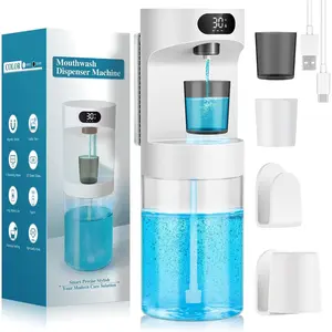 Automatic Mouthwash Dispenser for Bathroom,20.29 oz Touchless Electric Mouth Wash Dispensers Bathroom Accessories Set with 4  Cups,4 Modes Wall Mounted Mouth Wash Dispenser for Home &