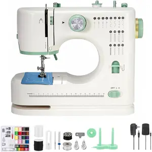 Sewing Machine for Beginners Twin Needles Sewing Machine and 16 Applications for Beginners with Foot Pedal, 42poc Accessory Kit DIY Crafting(green)
