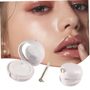 Travel Lip Balm Container Set, Reusable Moisturizing Lip Mask Box with Silicone Brush & Mirror, Empty Cosmetic Jar for Samples Cream Lotion, Lip Care