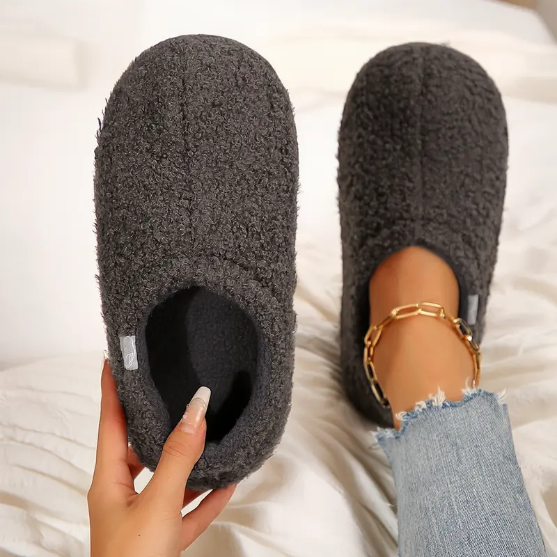 Women's Fuzzy Slip-on Slippers Soft Comfy Memory Foam Indoor House Shoes Springfresh