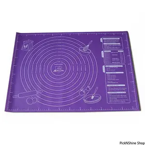 Silicone Pad Baking Mat Sheet Kneading Dough Mat For Kitchen Rolling Dough Pizza Large Dough Non-Stick Maker Holder
