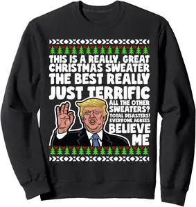Funny Donald Trump Ugly Christmas Sweater Parody Speech Sweatshirt