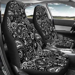Paisley Black and White Mandala Design Cover, Durable Polyester Car Seat Protector, Universal Seat Protectors for Vehicles Including Cars, Suvs, Sedans and Trucks, Car Seat Covers, Car Seats Cover