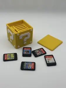 Question Block Game Cartridge Holder | Holds 8 Game Cards + Micro SD Storage