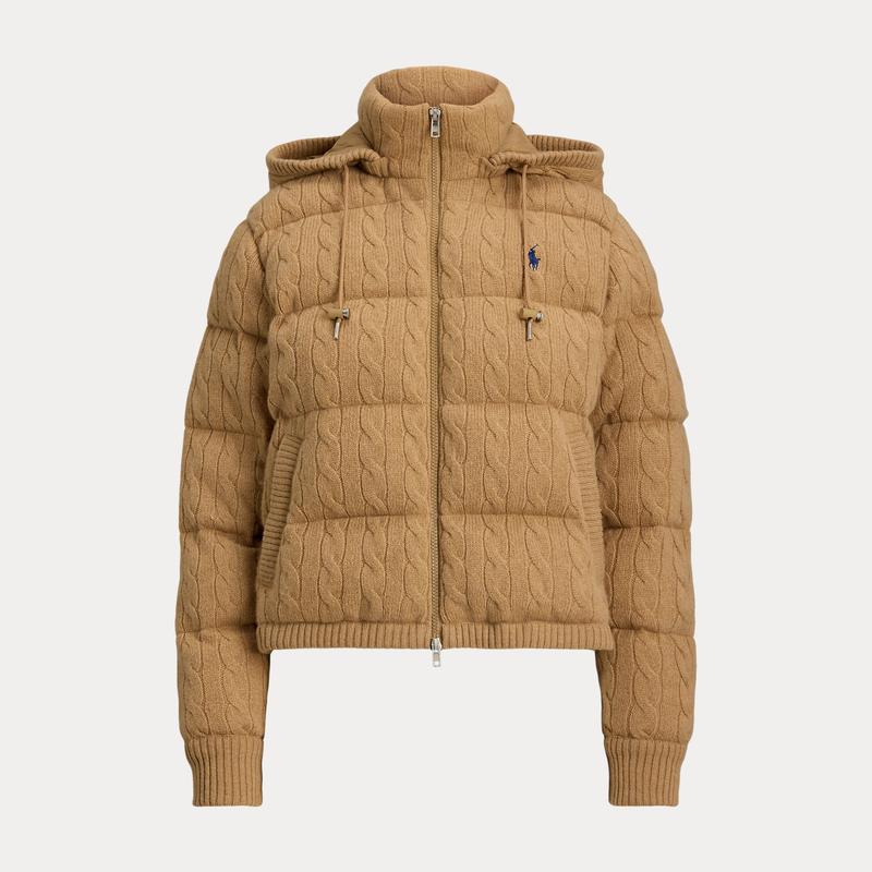 Polo Ralph Lauren - Cable-Knit Wool-Cashmere Puffer Jacket