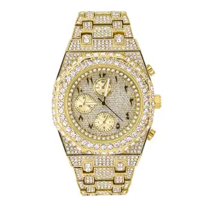 Men's 43mm Octagon Bezel Watch with Arabic Dial – Quartz Movement, Stone Detail