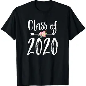Class of 2020 T-shirt Cute Arrow Flowers for Girls Women