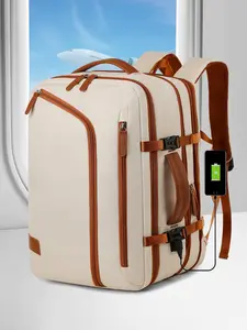 Large Capacity Travel Backpack with Storage Bags, Fashionable Computer Bag for Men & Women, Casual Versatile Zipper Backpack for Daily Use