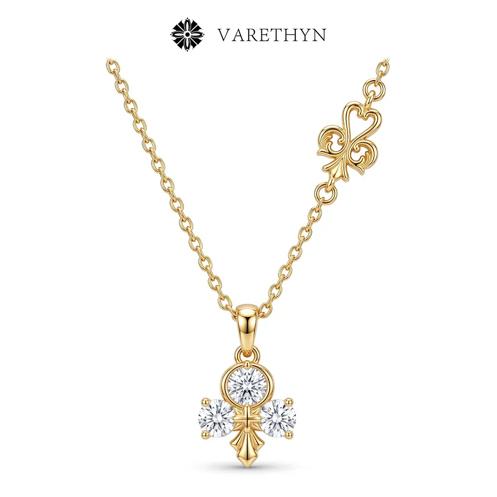 Fleur-de-Lis Iris Cross Pendant Necklace Vintage Crystal Cross Pendant Spiritual Alignment  Protection Jewelry