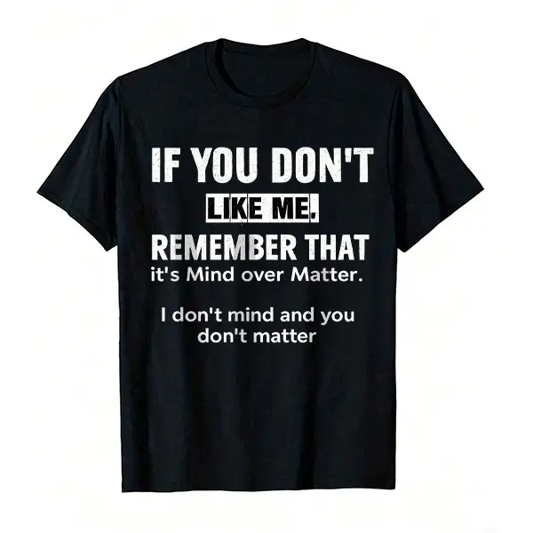 Men’s 100% cotton loose street-style short-sleeve T-shirt featuring a subversive, anti-social graphic; fashionable, humorous, casual style with trendy minimalist urban streetwear design., Letters, Shortsleeve, Breathable tiktokshopspringglowup